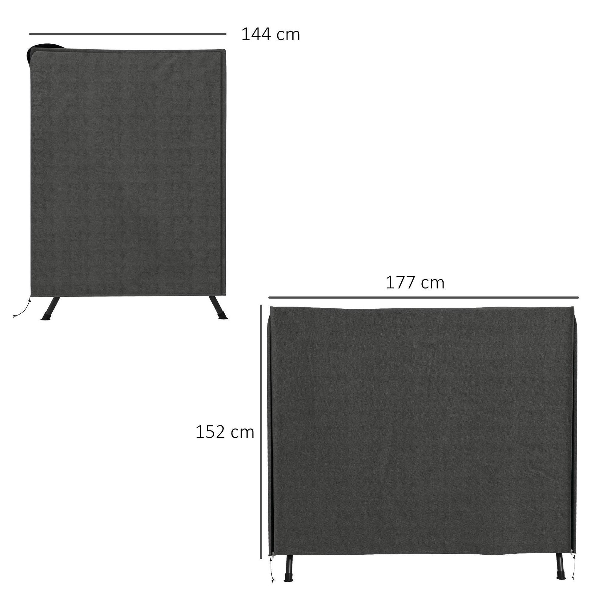 Outsunny Durable Dark Grey 600D Oxford Waterproof Swing Chair Cover with UV Protection - 177L x 114W x 152H cm - ALL4U RETAILER LTD