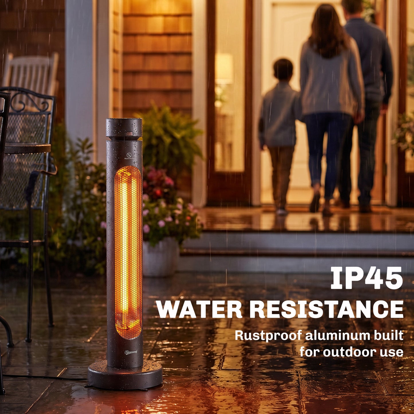 Outsunny 2000W Electric Infrared Patio Heater With Remote And Control Panel Black