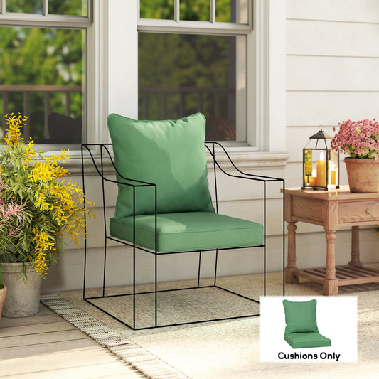 Outsunny Green Outdoor Seat And Back Cushion Set Cushions Only For Patio Garden Chairs With Thick Padding