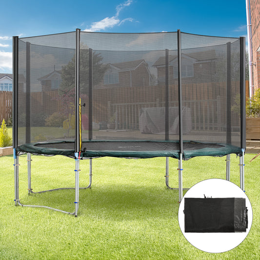 HOMCOM 13ft Trampoline Safety Net - Durable Outdoor Enclosure with Zip Closure, Easy to Assemble - ALL4U RETAILER LTD