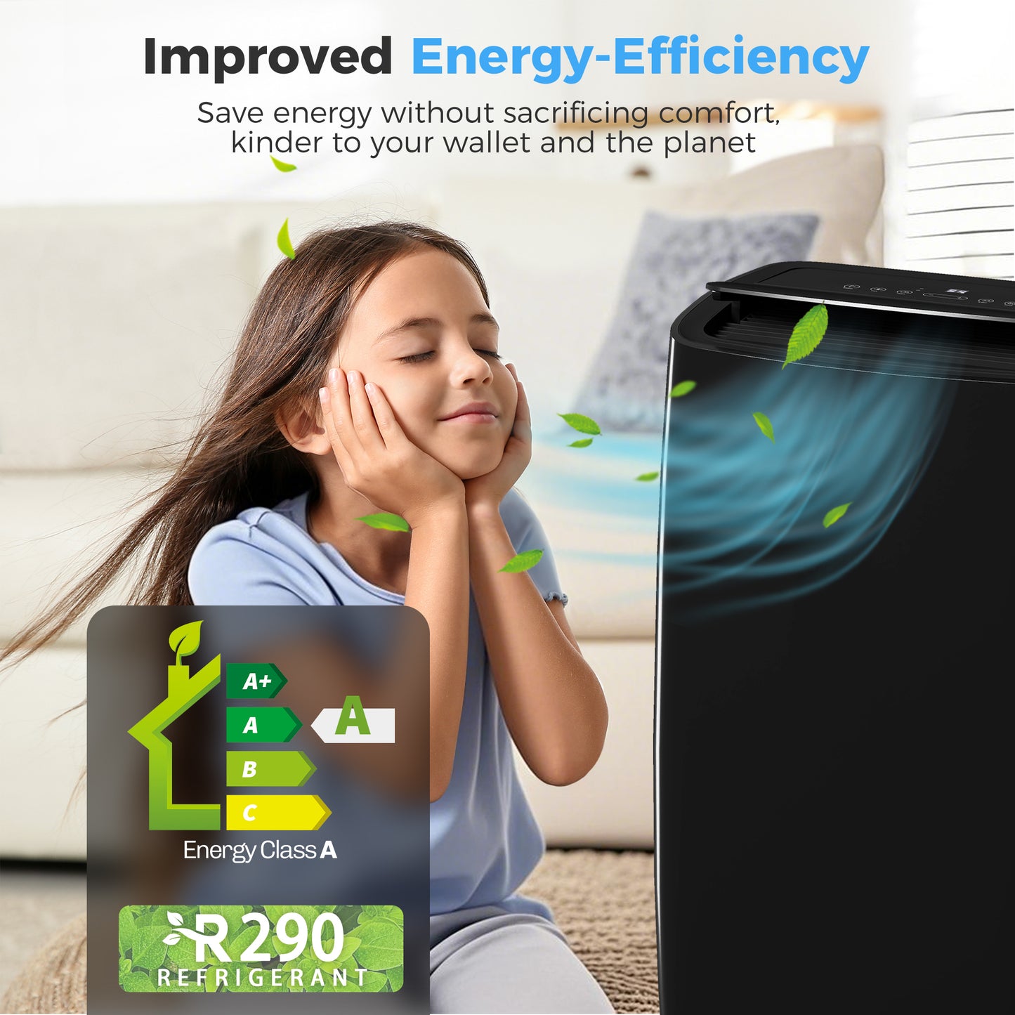 HOMCOM Portable Air Conditioner 14000 BTU 4 In 1 Unit Dehumidifier Cooling Fan With Child Lock For 40 Square Meters