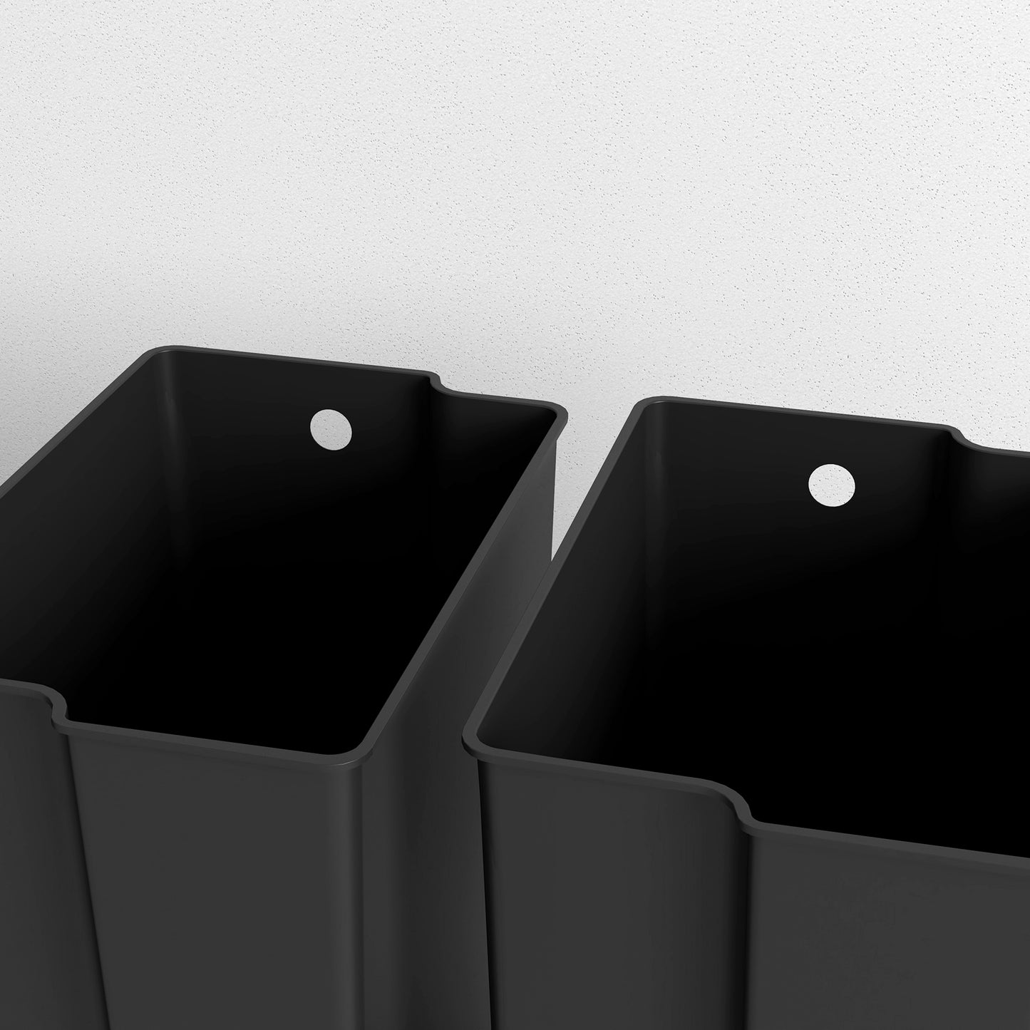 HOMCOM 50L Dual Compartment Stainless Steel Pedal Bin With Deodoriser Holders Black