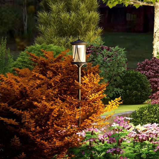 Outsunny Solar Lamp Post Light 1.3 M LED Outdoor Street Light IP44 Waterproof for Patio Garden Pathway Cool White