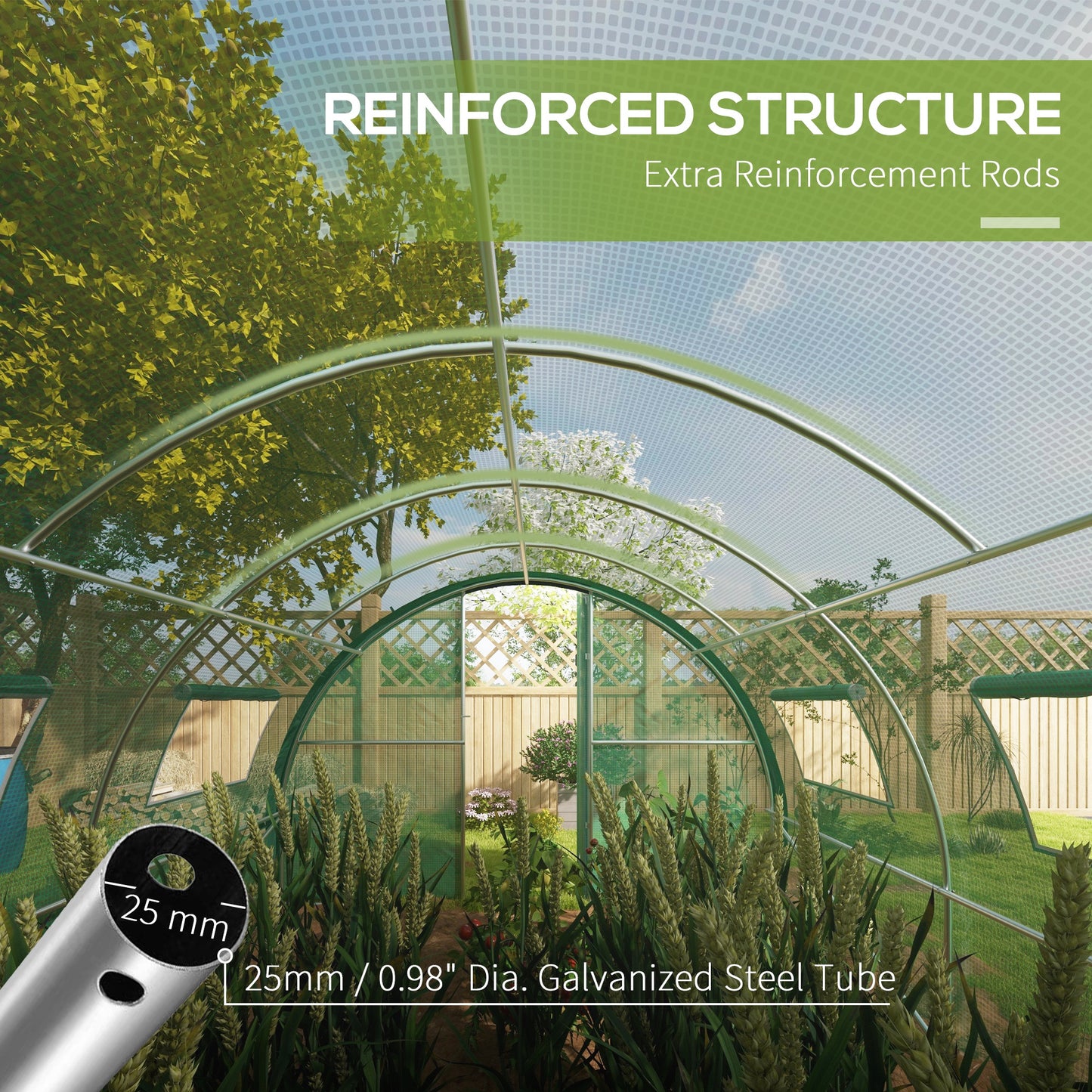 Outsunny 6x3m Upgraded Walk-In Greenhouse with Galvanised Steel Frame and Mesh Windows - ALL4U RETAILER LTD