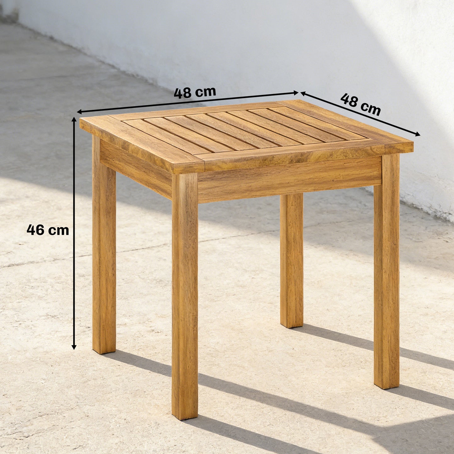 Outsunny Coffee Table Fully Assembled Slatted Top Solid Acacia Wood For Indoor And Outdoor Patio Natural Wood