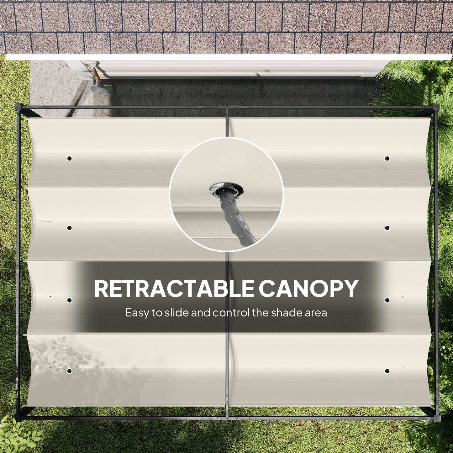 Outsunny 4 X 3 Meters Metal Pergola With Retractable Roof Cream White For Outdoor Patio Garden Gazebo Shelter