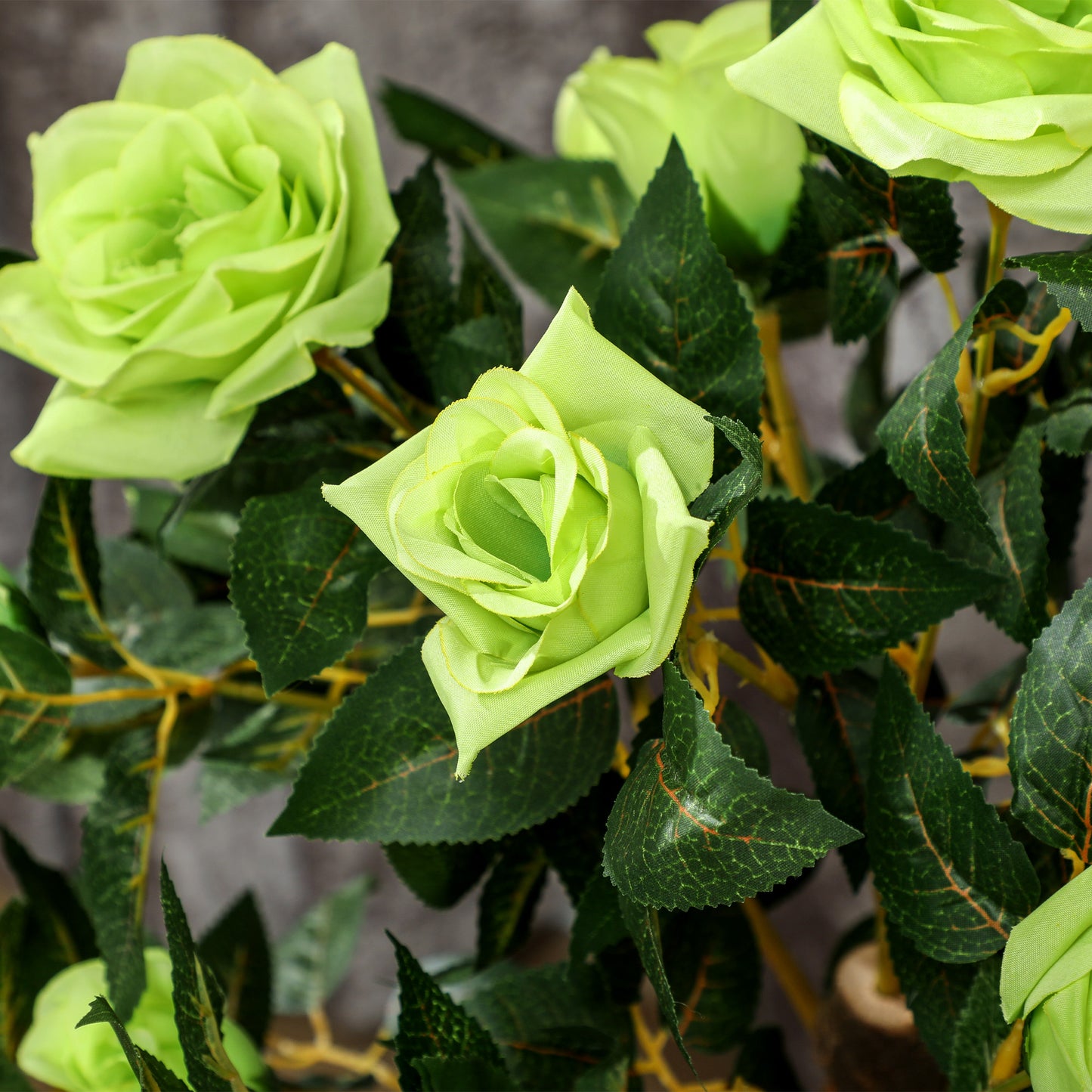 Outsunny Two Faux Rose Trees Indoor Decorative Plants Realistic Artificial Rose Trees Green Set For Living Room