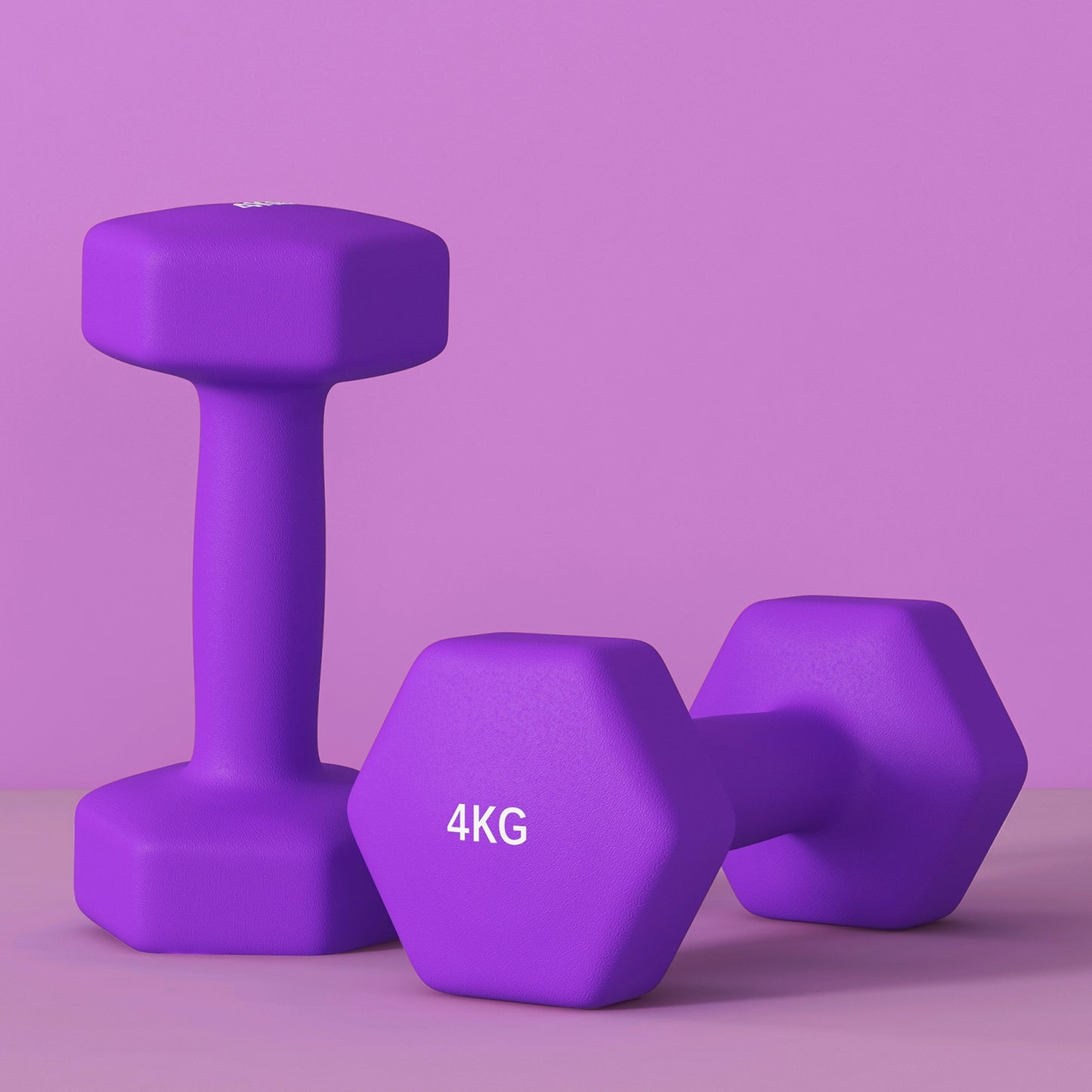 SPORTNOW 4kg Hex Dumbbell Set with Non-Slip Grip - Purple Weights for Home Gym Fitness - ALL4U RETAILER LTD