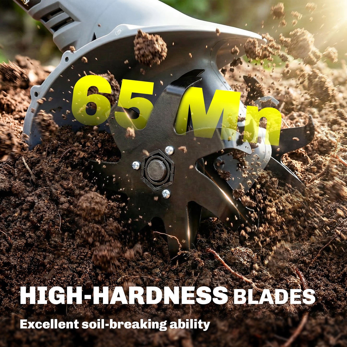 Outsunny Cordless Garden Tiller Rotavator 18V With Dual 4000mAh Batteries And Charger 20cm Tilling Width 18cm Depth