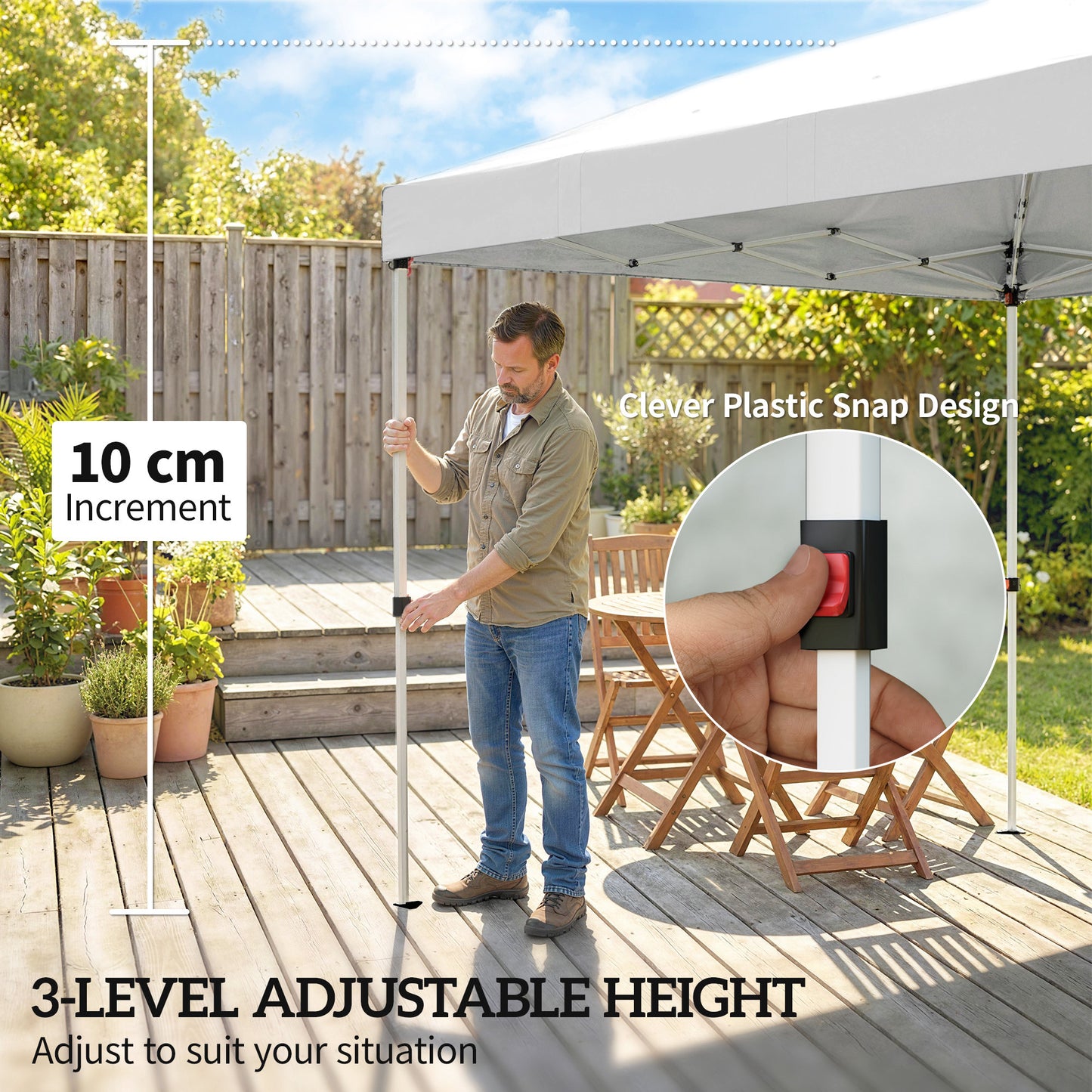 Outsunny 3 By 6 M Pop Up Canopy Gazebo With UV50 Plus Protection And Six Sidewalls White