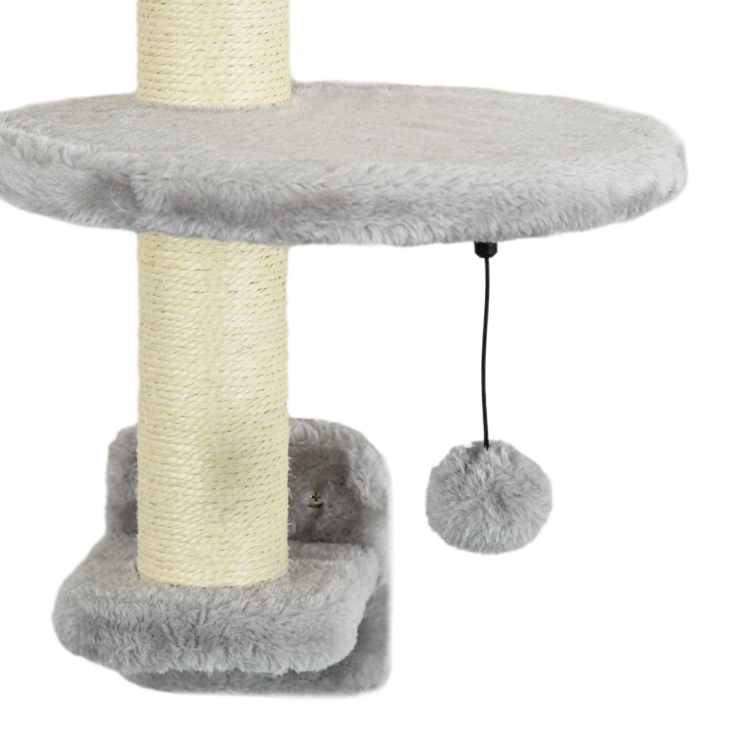 PawHut Grey Wall Mounted Cat Shelves with Hammock and Scratching Post - ALL4U RETAILER LTD