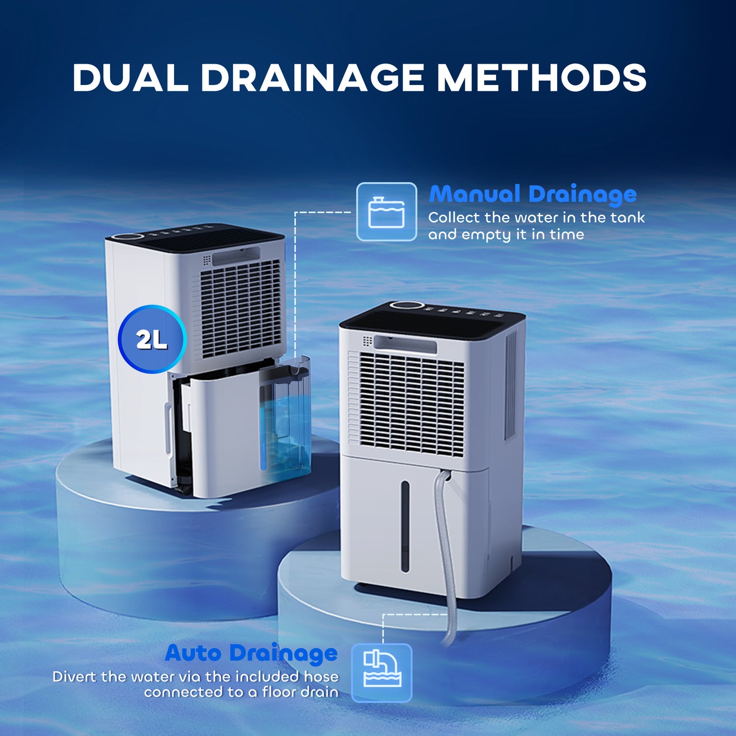 HOMCOM 12 L Per Day Dehumidifier With Filter White 2 L Tank For 10 to 25 Square Meters