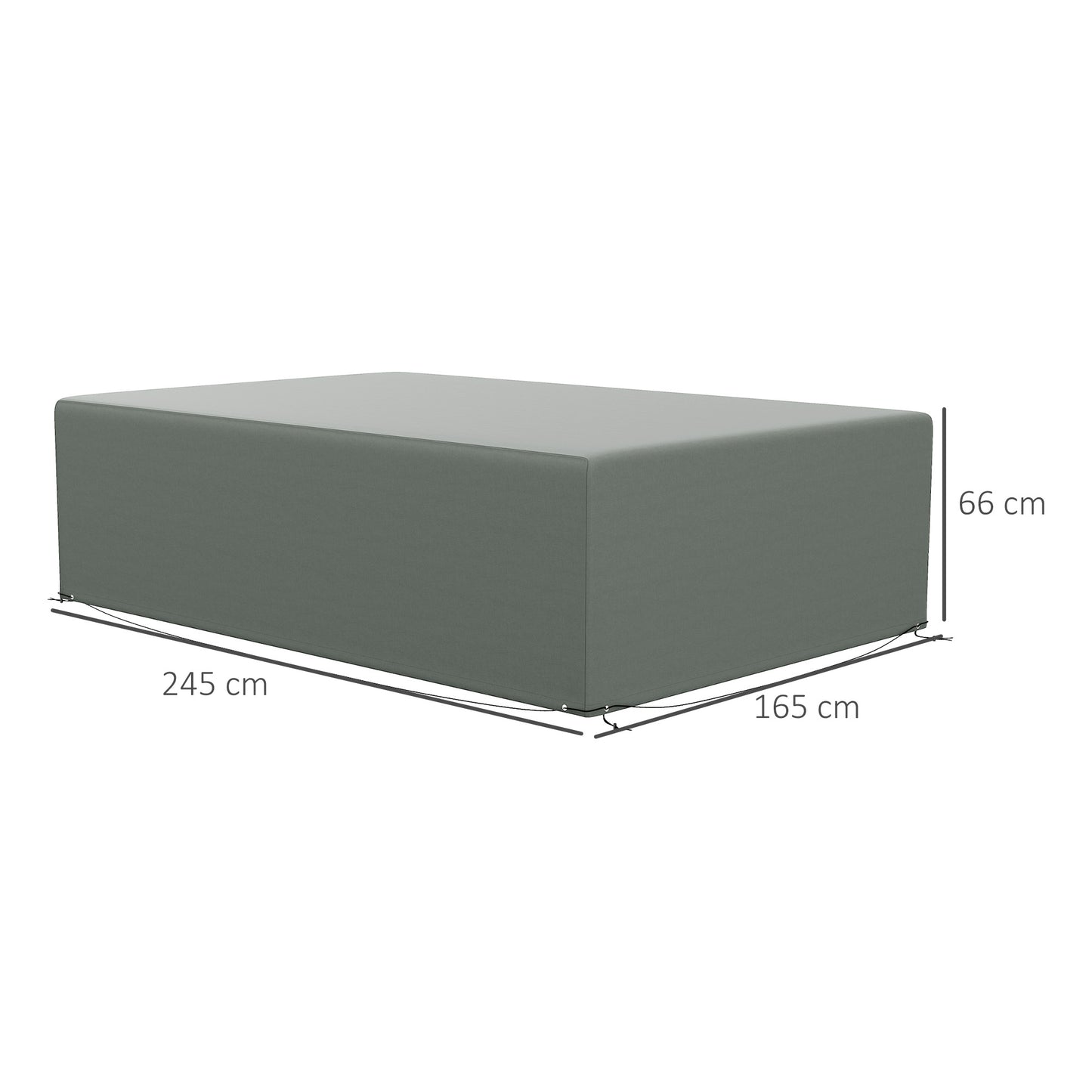 Outsunny Waterproof Furniture Cover for Rectangular Sofa Table Set 600D Oxford Fabric Dark Grey 245 x 165 x 66 cm