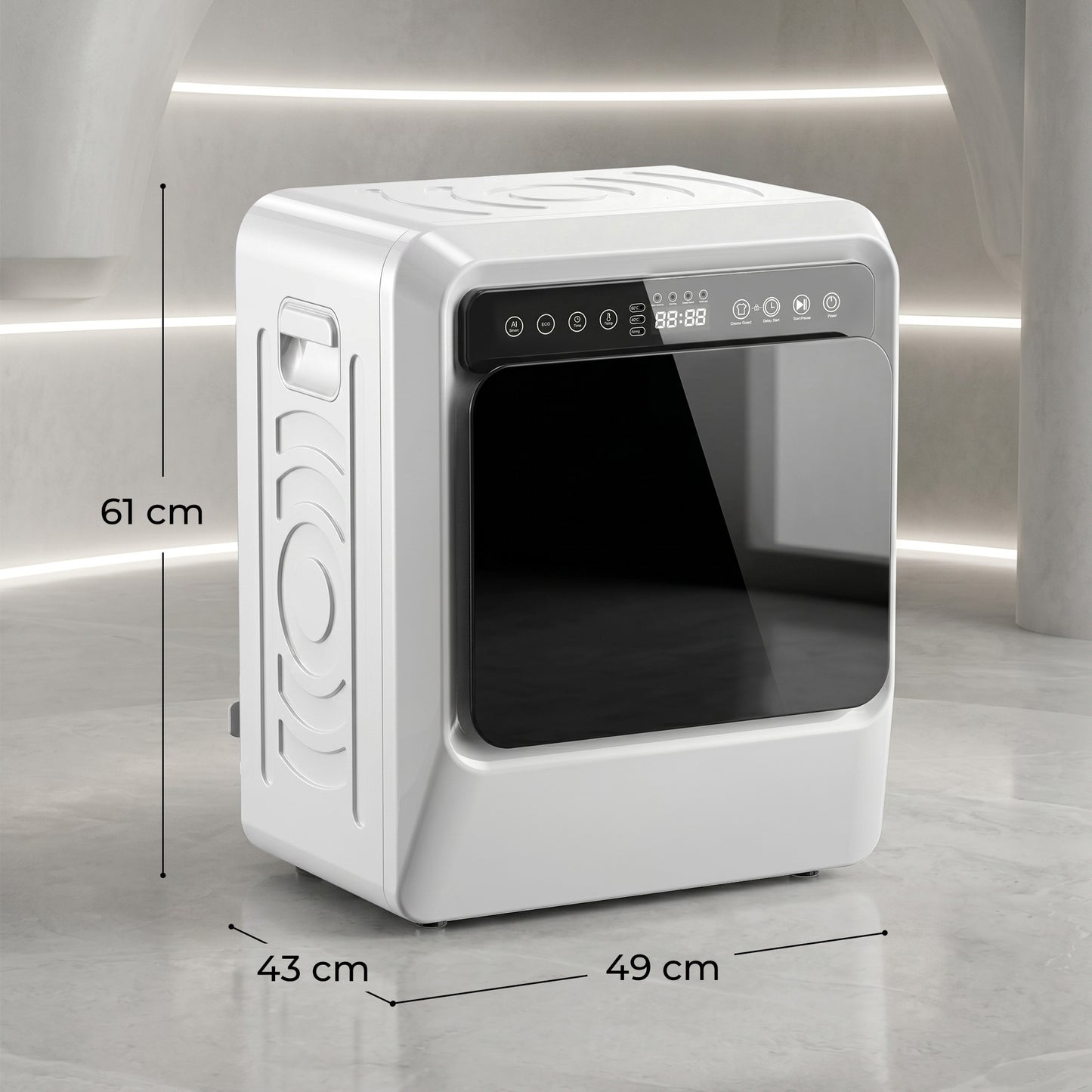 HOMCOM 5kg Vented Tumble Dryer 1000W Compact Smart Drying Freestanding Stackable Clothes Dryer