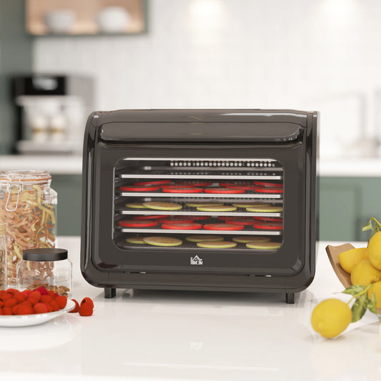 HOMCOM Six Tray Food Dehydrator With Adjustable Temperature 35 To 70 Celsius Black