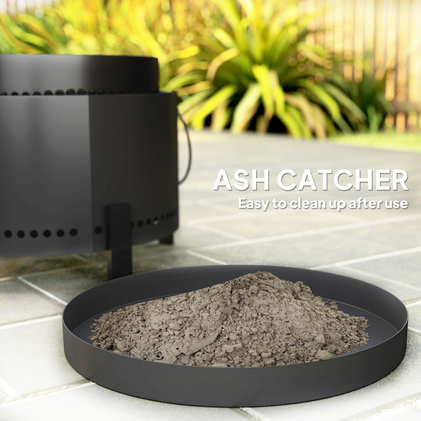 Outsunny Smokeless Fire Pit With Ash Catcher 37cm Portable Wood Burning Firepit For Garden Camping Bonfire