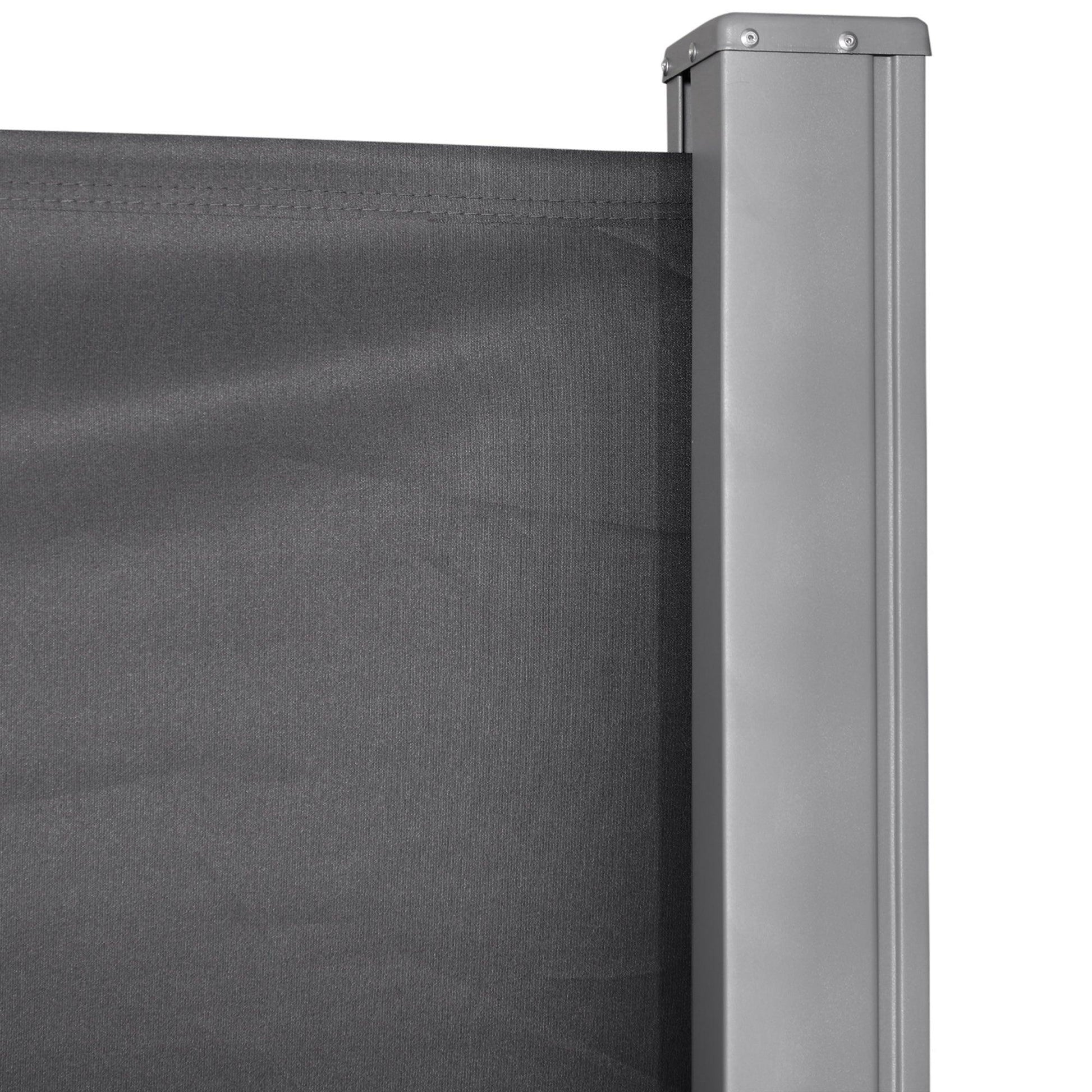 Outsunny 3x1.8M Retractable Side Awning Screen Fence Patio Privacy Divider Grey - ALL4U RETAILER LTD