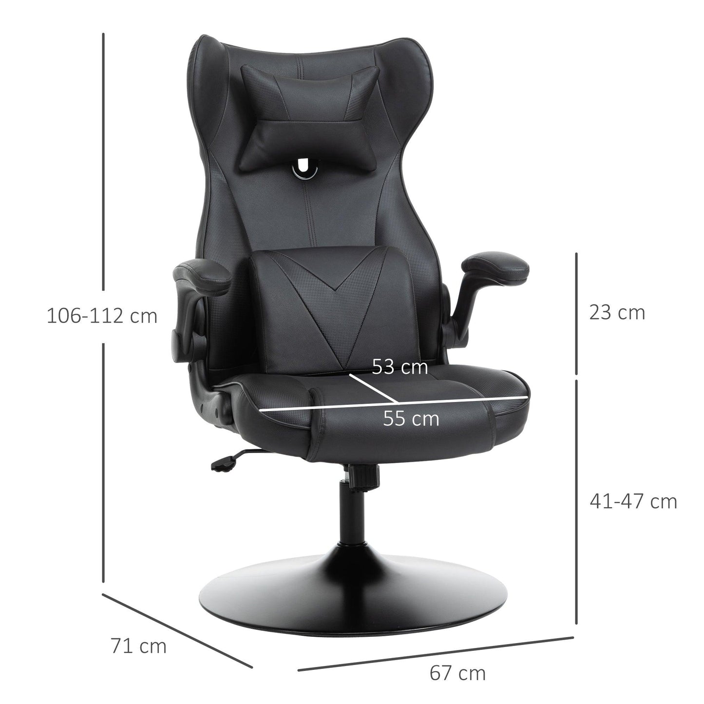 Vinsetto Video Game Chair with Lumbar Support, Racing Style Home Office Chair - ALL4U RETAILER LTD