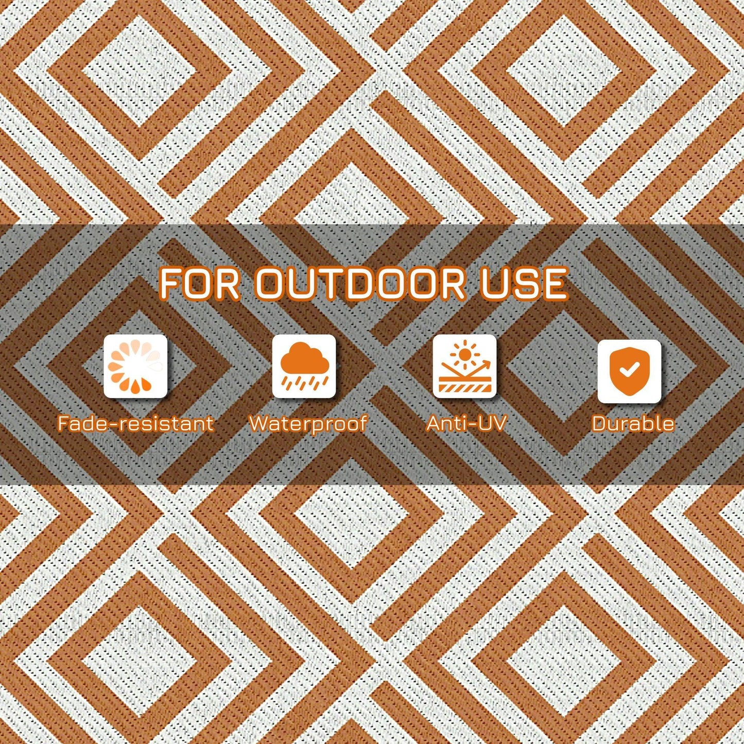 Outsunny Reversible Outdoor Rug - Waterproof Straw Mat - ALL4U RETAILER LTD