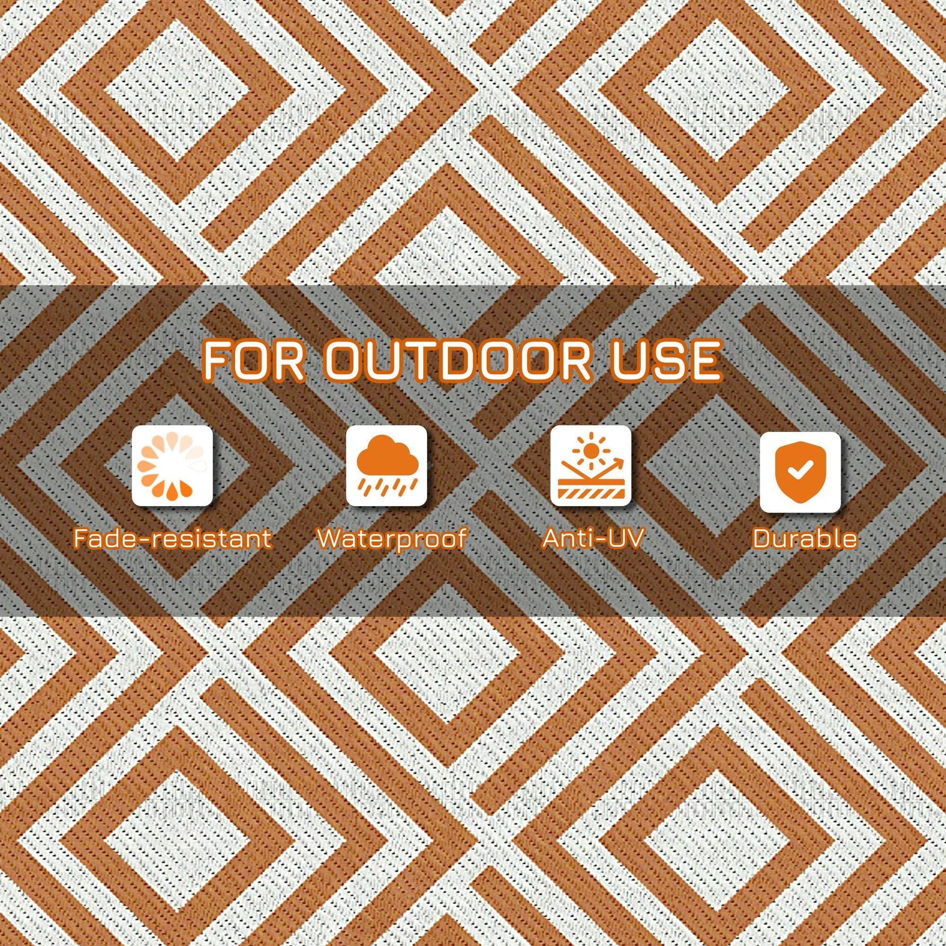 Outsunny Reversible Outdoor Rug - Waterproof Straw Mat - ALL4U RETAILER LTD