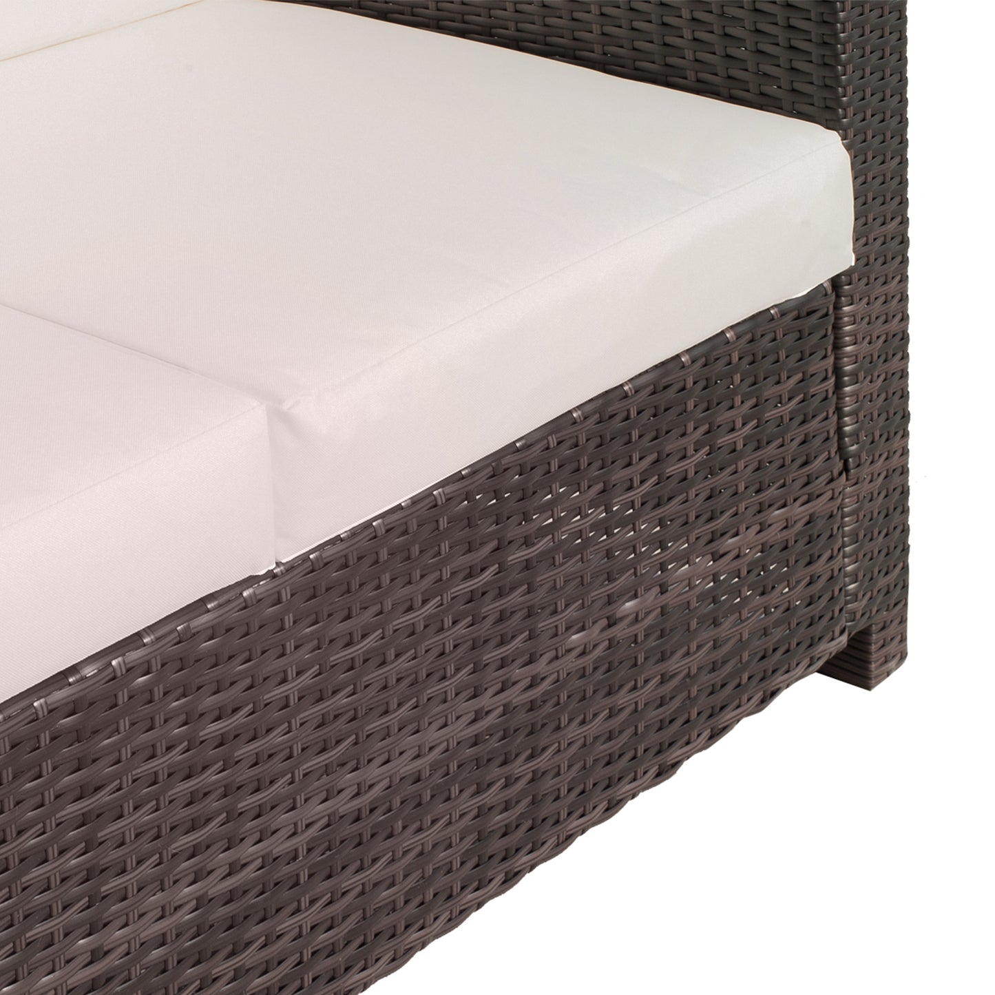 Outsunny Rattan Sofa 2 Seater Garden Furniture With Padded Cushions And Armrests Wicker Loveseat For Patio Mixed Brown