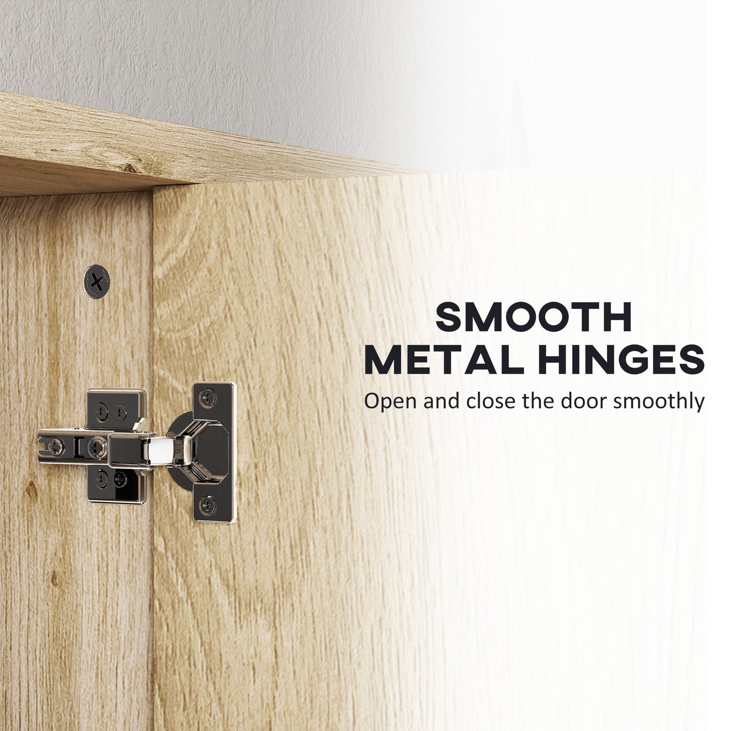 HOMCOM Five Shelf Mirrored Bathroom Cabinet Wood Effect Wall Mounted With Door Shelves And Outer Shelves