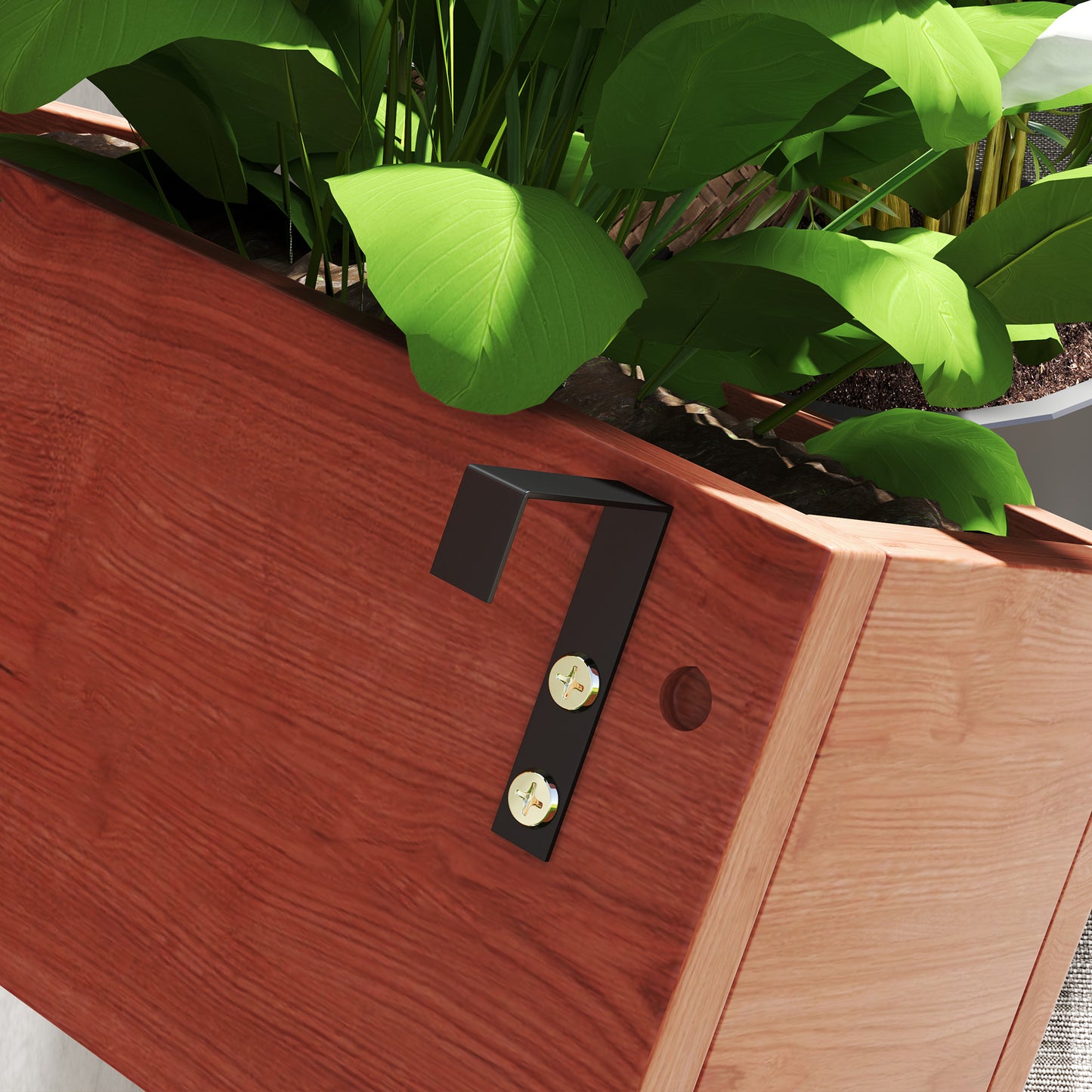 Outsunny Wall Mounted Wooden Garden Planter with Trellis and Drainage Holes Three Planter Boxes for Patio Brown
