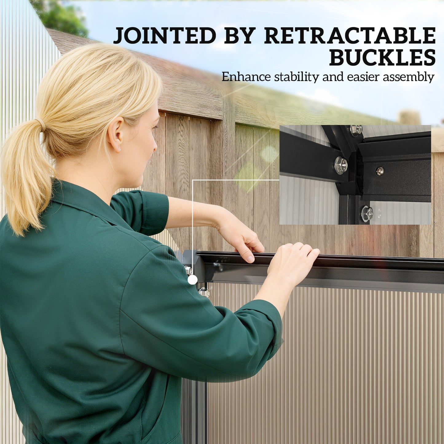 Outsunny Polycarbonate Greenhouse With Swing Door And Adjustable Window Walk In 5.5 Feet By 2 Feet Black