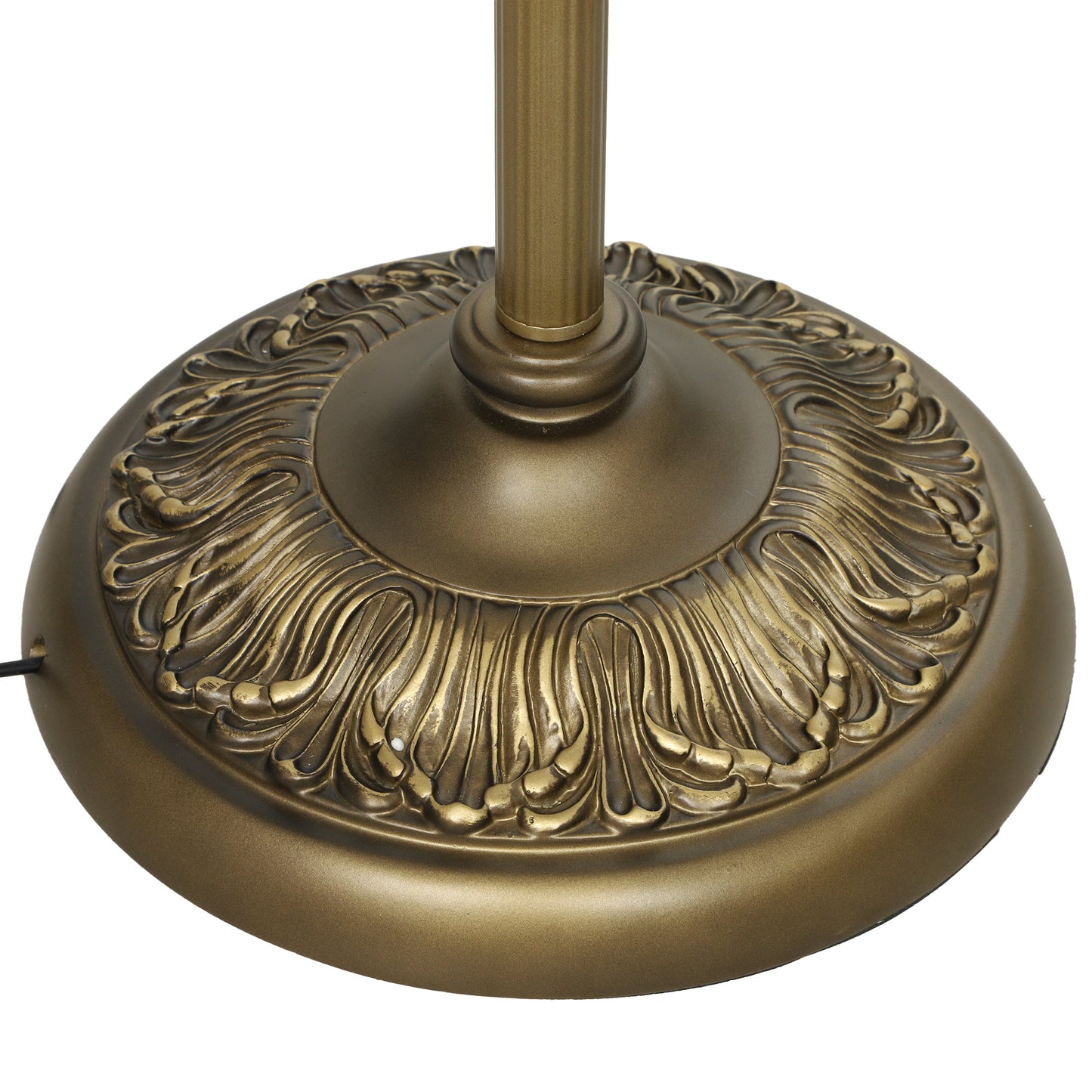 HOMCOM Tiffany-Style Floor Lamp with Handcrafted Stained Glass Shade, 152cm Tall Vintage Standing Lamp, Bronze Tone and Green