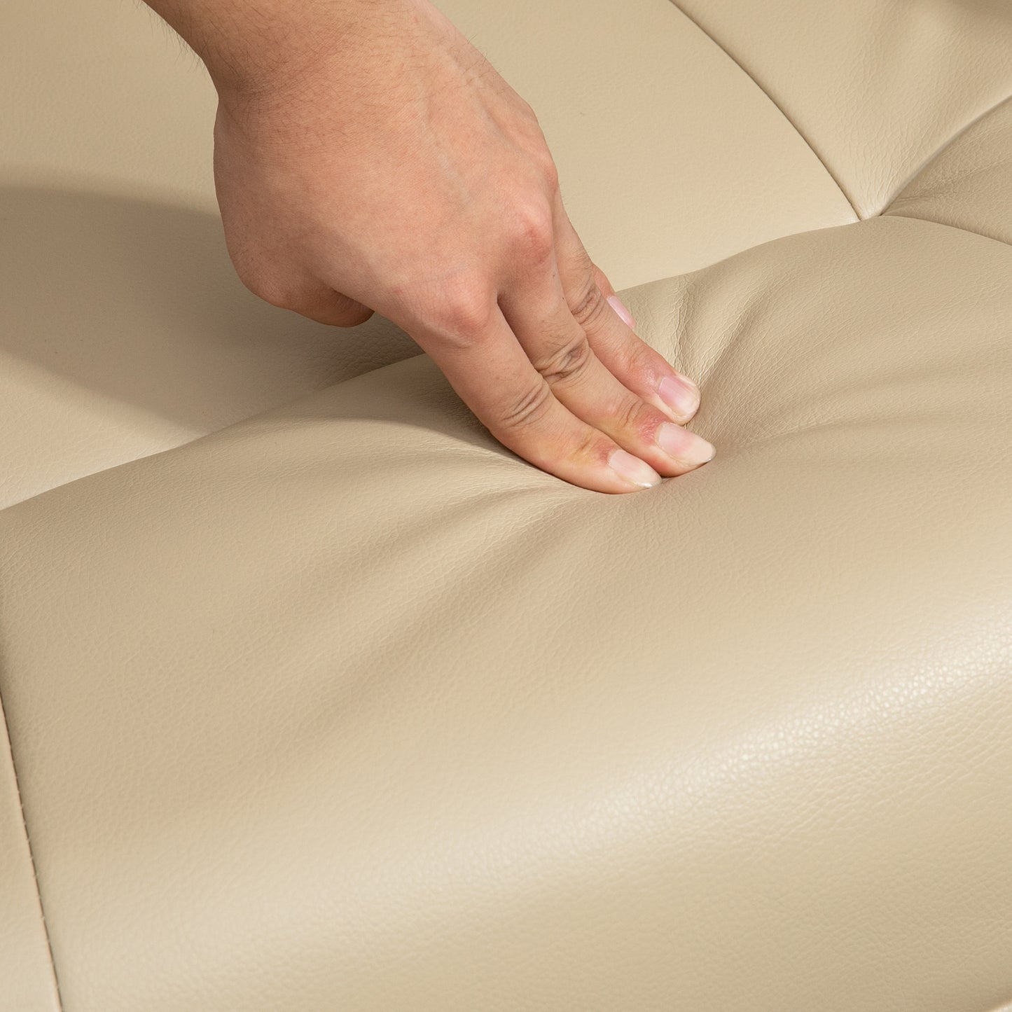HOMCOM Reclining Armchair With Footrest Cream White 360 Degree Swivel Wood Frame Padded