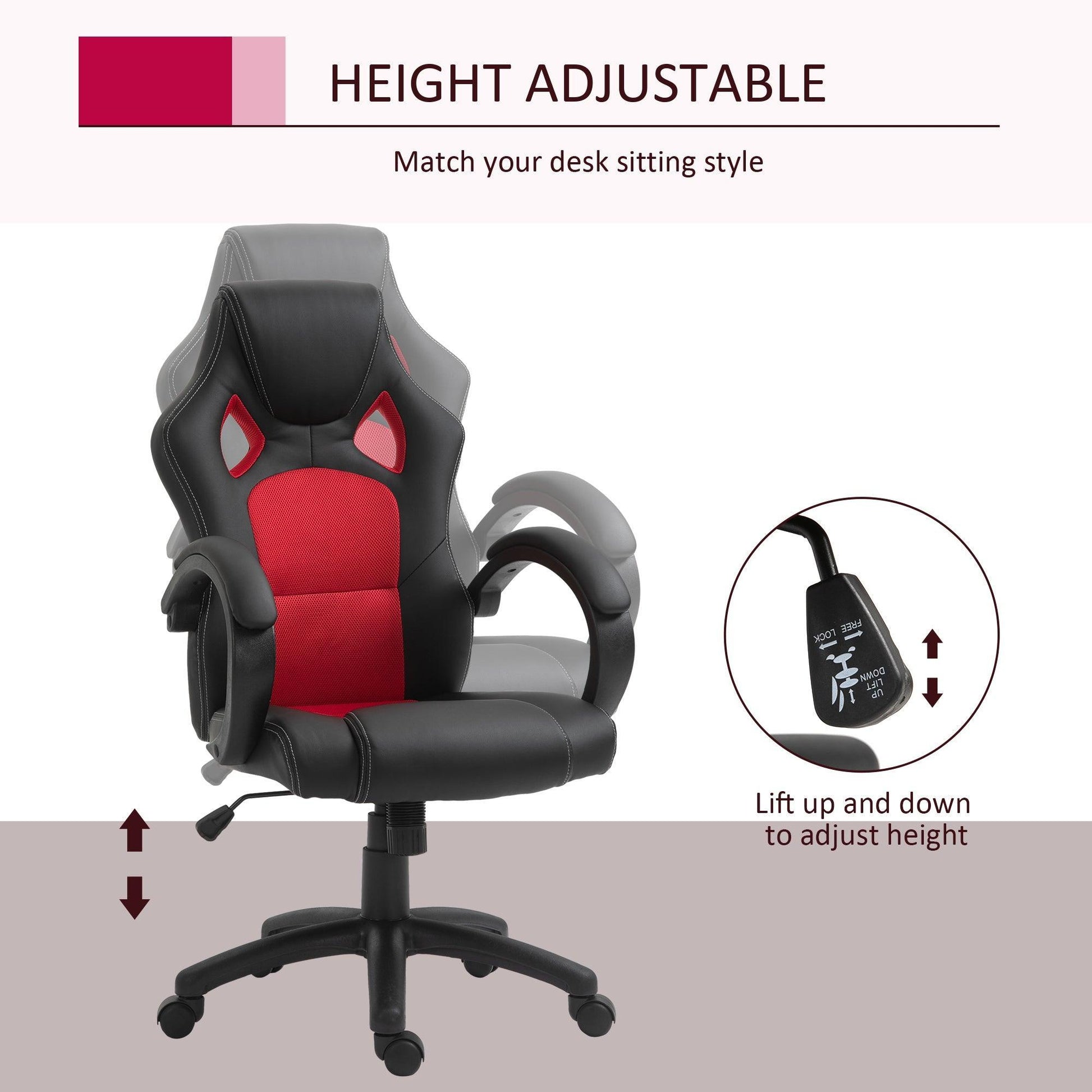 Vinsetto Black Swivel Office Chair - Ergonomic Design - ALL4U RETAILER LTD