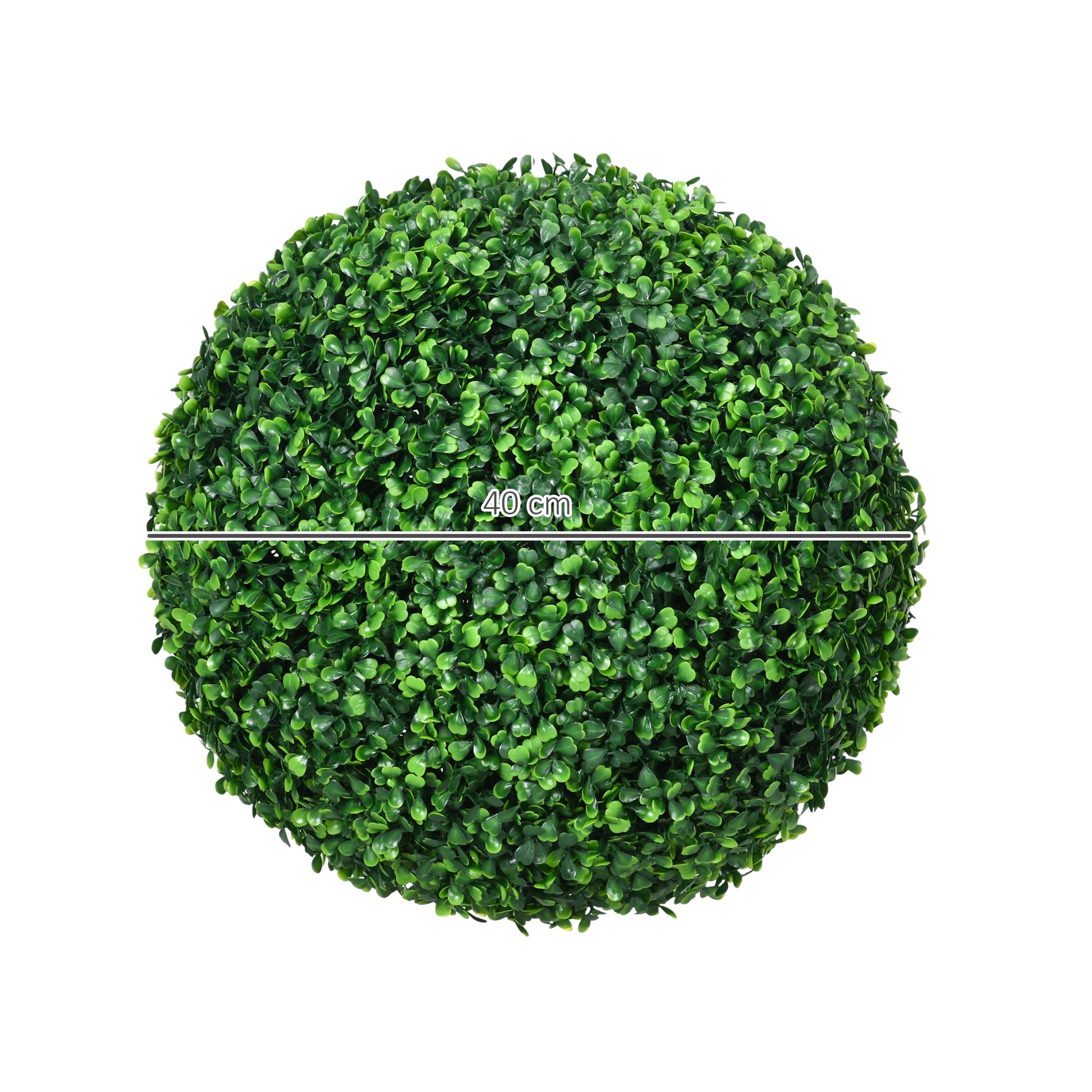 Outsunny Set of 2 Realistic Faux Boxwood Topiary Balls - 40cm Hanging Greenery for Indoor & Outdoor Décor - ALL4U RETAILER LTD