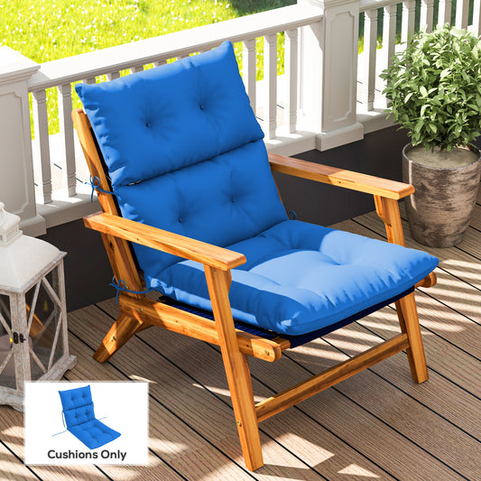 Outsunny 115x56 cm Rocking Chair Cushion Blue With Tie Fastenings 10 cm Thick Padded Seat And Back