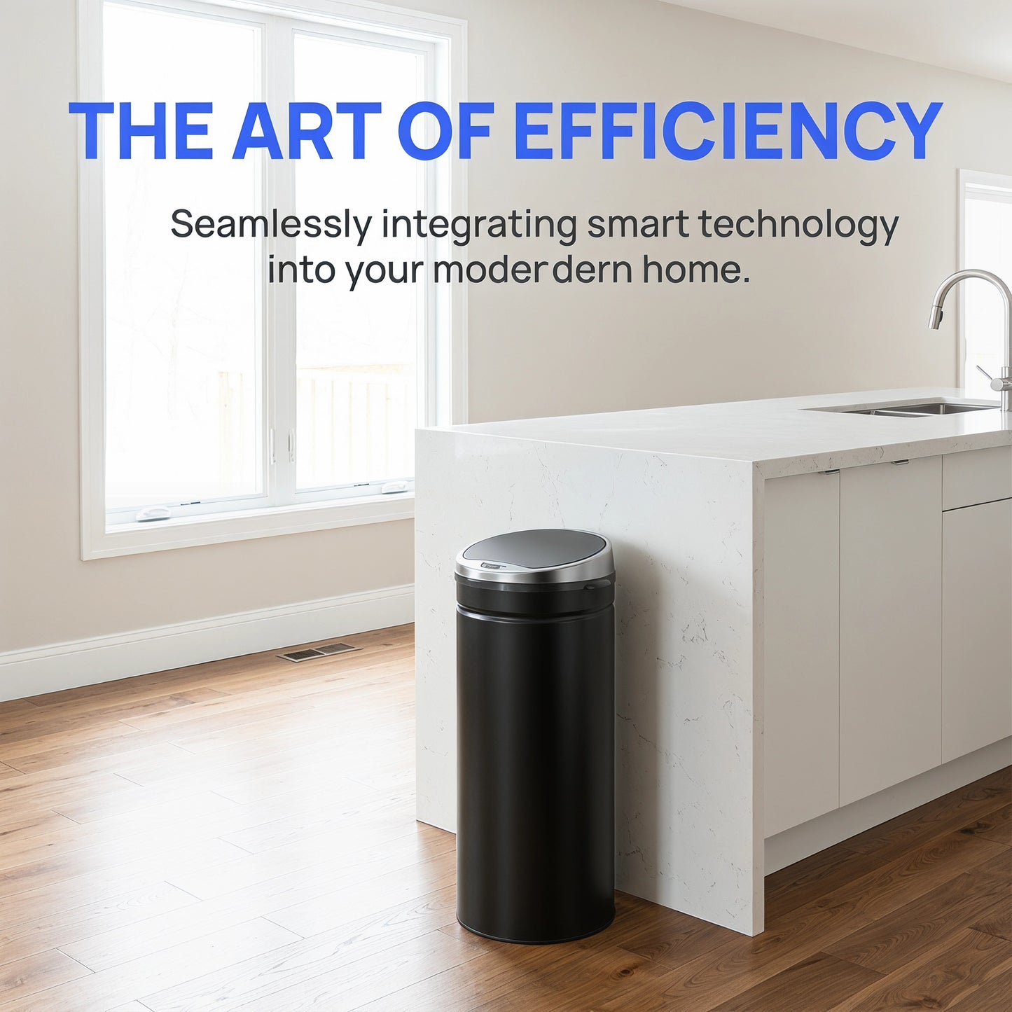 HOMCOM 50L Automatic Motion Sensor Trash Bin Fingerprint Resistant Stainless Steel Black