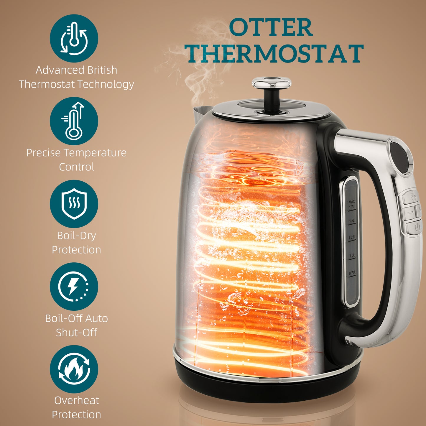 HOMCOM Polished Retro Kettle And Toaster Set With 40 To 100 Celsius Temperature Control And Memory Function Black