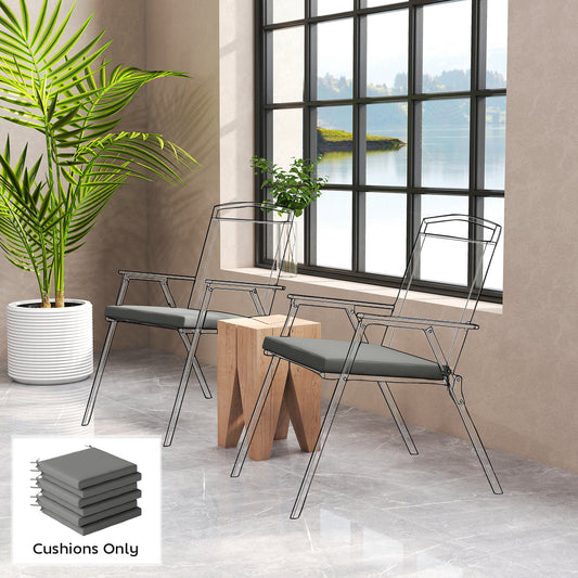Outsunny Set of 6 Outdoor Seat Cushions Machine Washable Covers Water Repellent Dark Grey