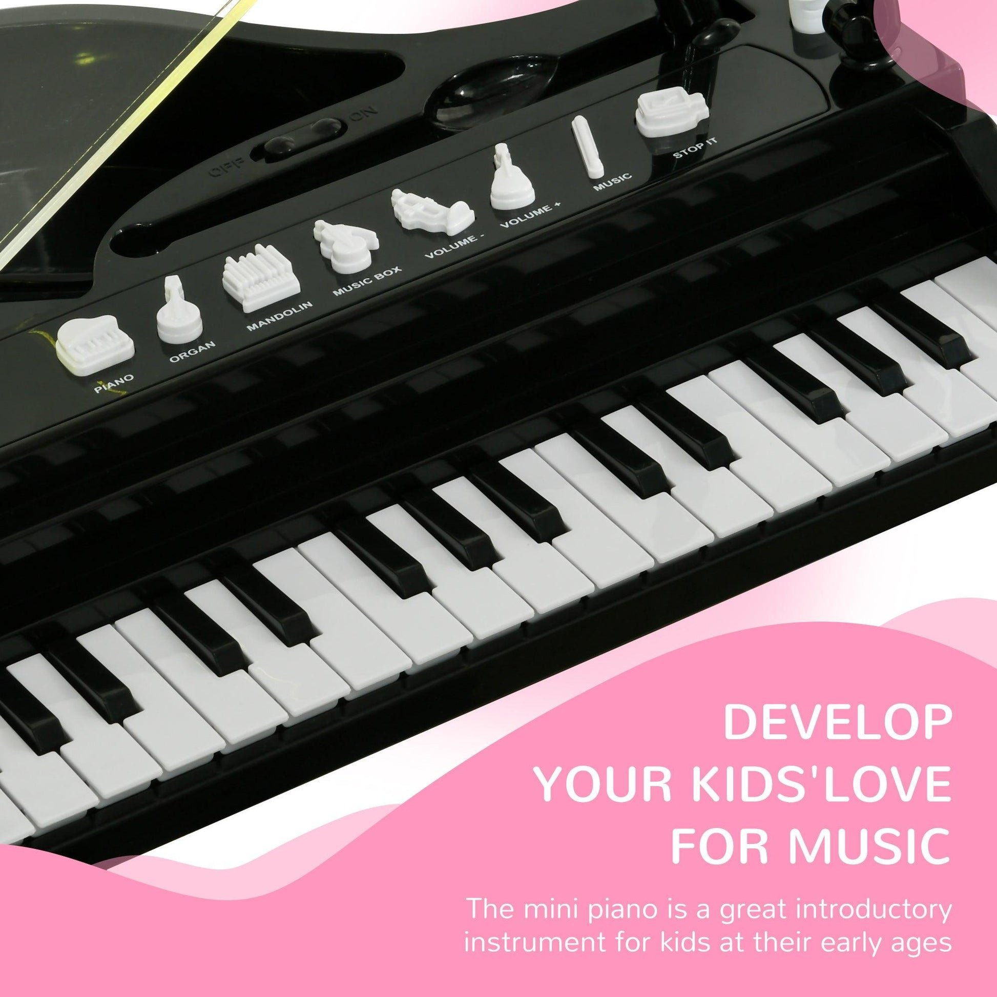 AIYAPLAY 32-Key Kids Piano Keyboard with Stool and Lights - ALL4U RETAILER LTD