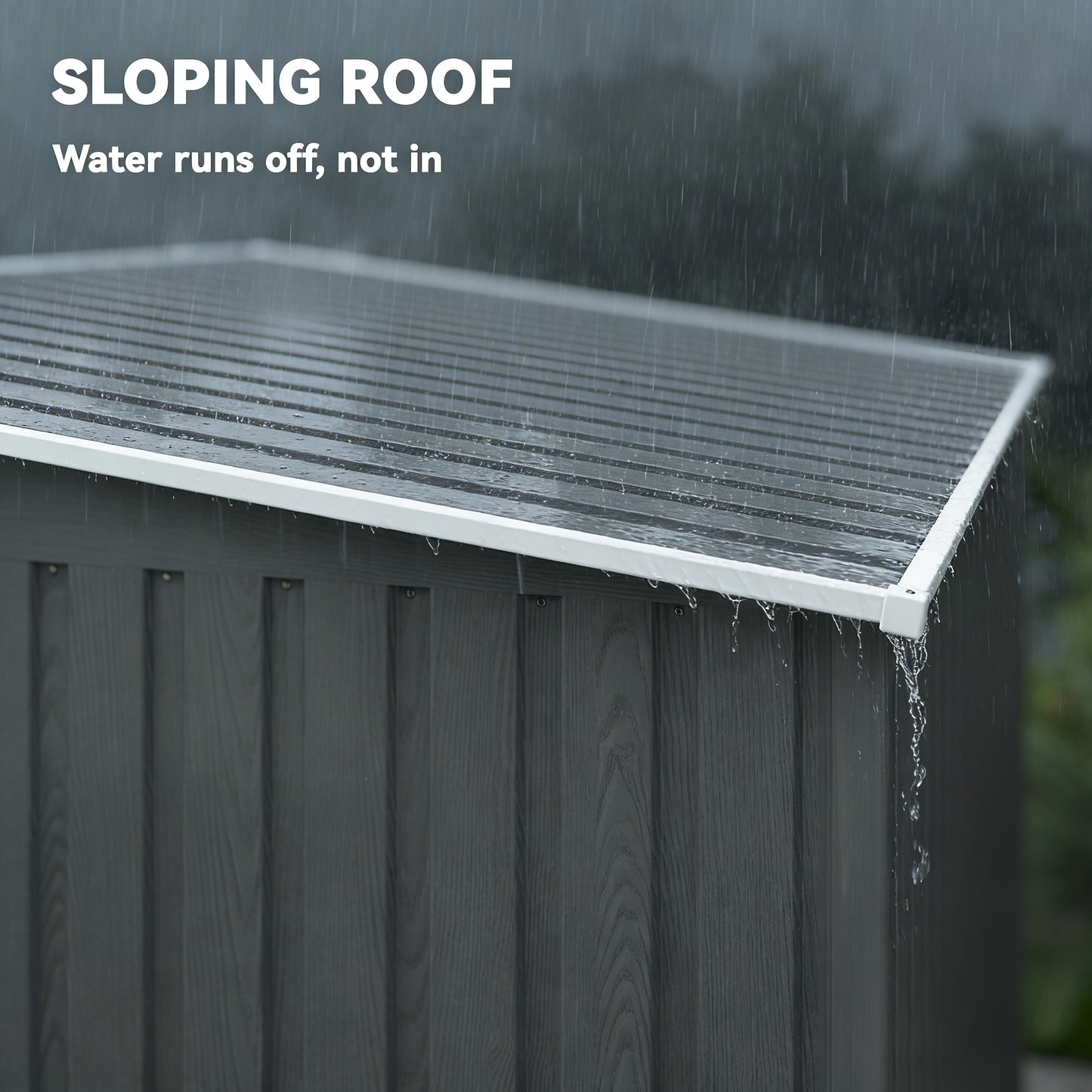 Outsunny 7 x 5ft Galvanised Metal Shed With Sliding Door For Outdoor Storage Light Grey
