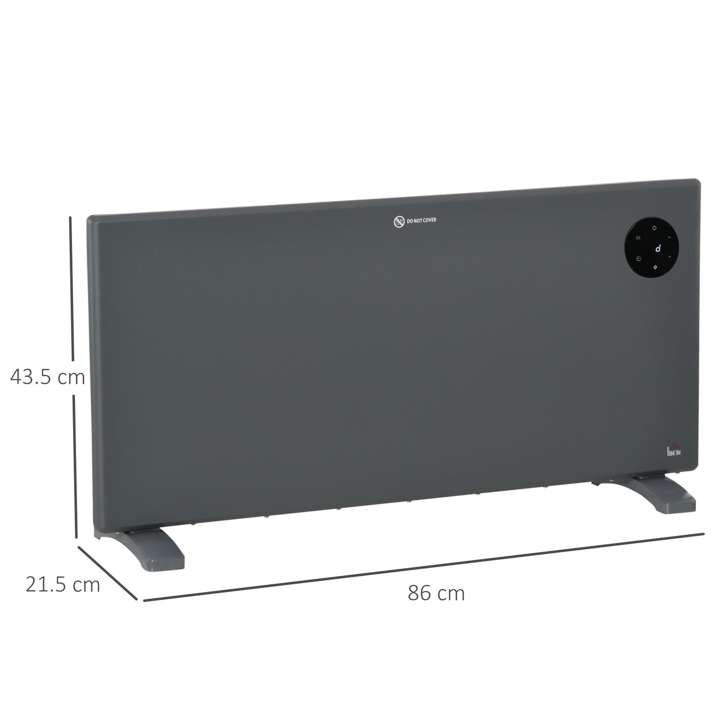 HOMCOM 2000W Electric Convector Heater Freestanding Or Wall Mounted Space Heater With Adjustable Thermostat And Timer
