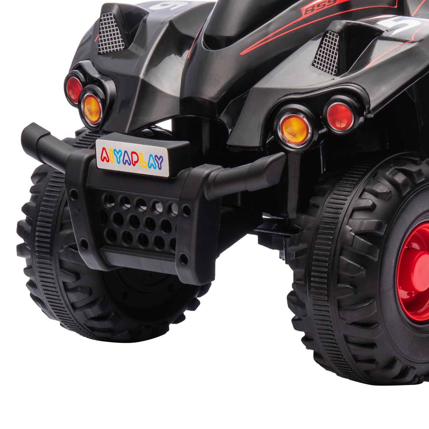 AIYAPLAY 6V Kids Electric ATV with Music and Forward Function, Ideal for Ages 2-6, Black