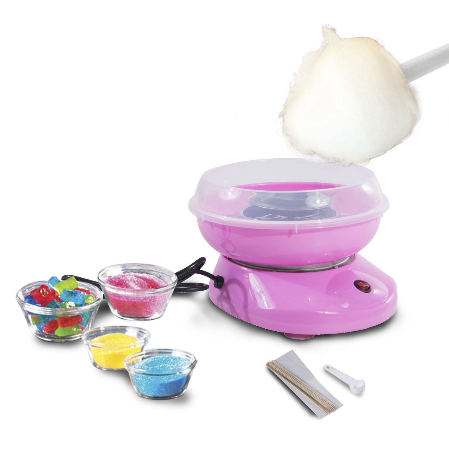 HOMCOM Electric Cotton Candy Maker - 450W Pink Candy Floss Machine - ALL4U RETAILER LTD