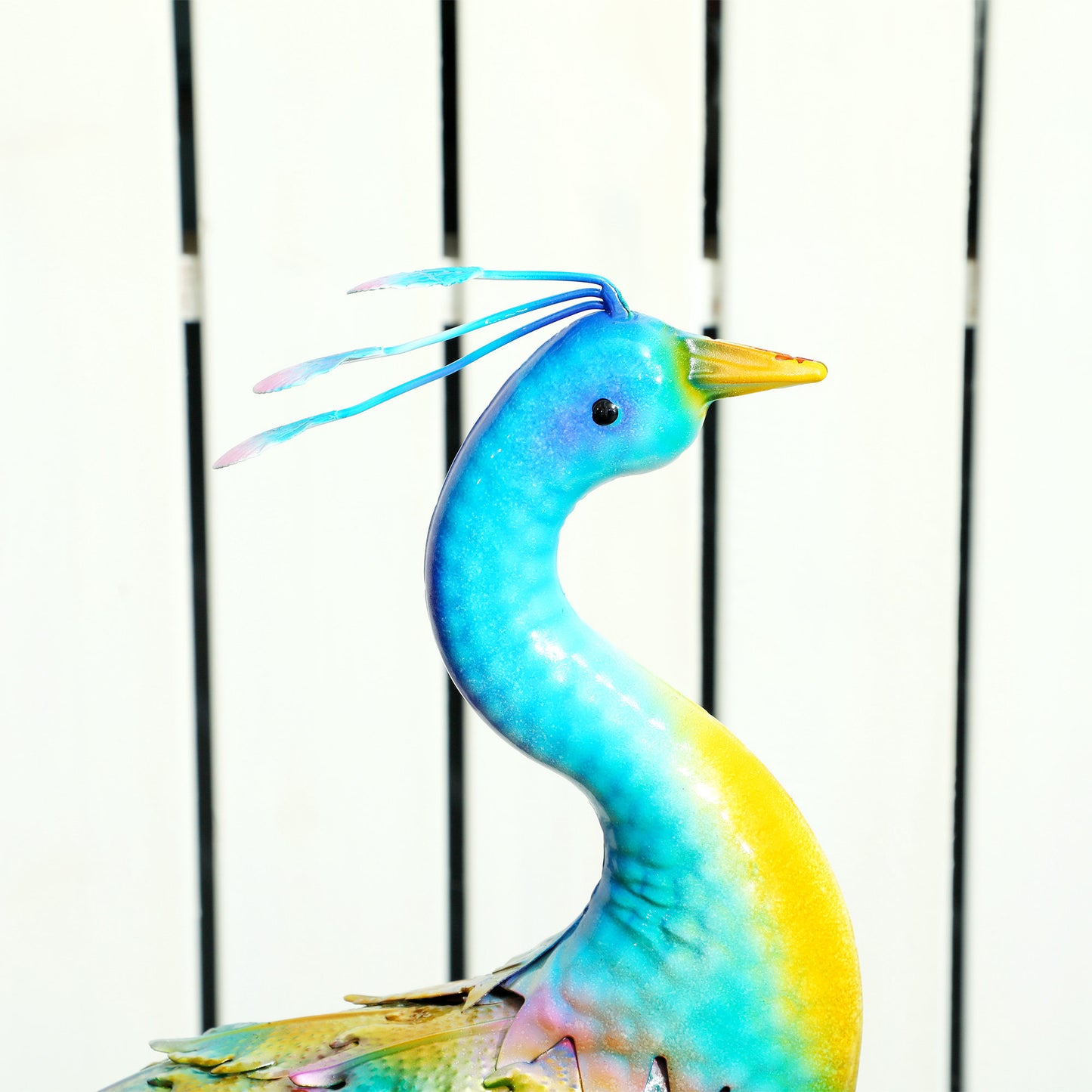 Outsunny Peacock Garden Statue Metal Ornament With Stakes For Patio Pond Landscape Outdoor Decor Multi Colour