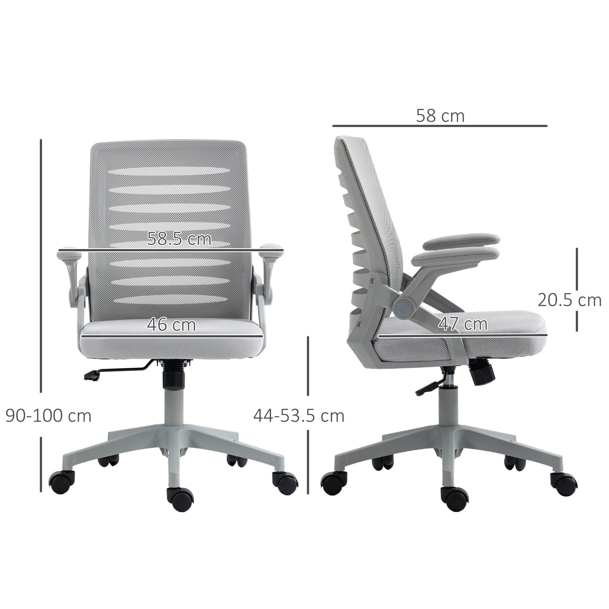 Vinsetto Mesh Office Chair, Swivel Task Computer Chair for Home with Lumbar Support - ALL4U RETAILER LTD