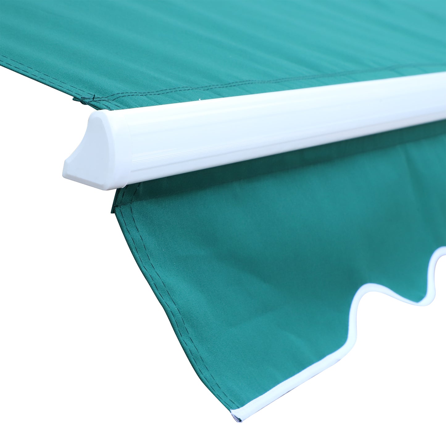 Outsunny 3x2.5m Electric Retractable Awning with LED Remote Control - Green Patio Canopy for Outdoor Shelter - ALL4U RETAILER LTD