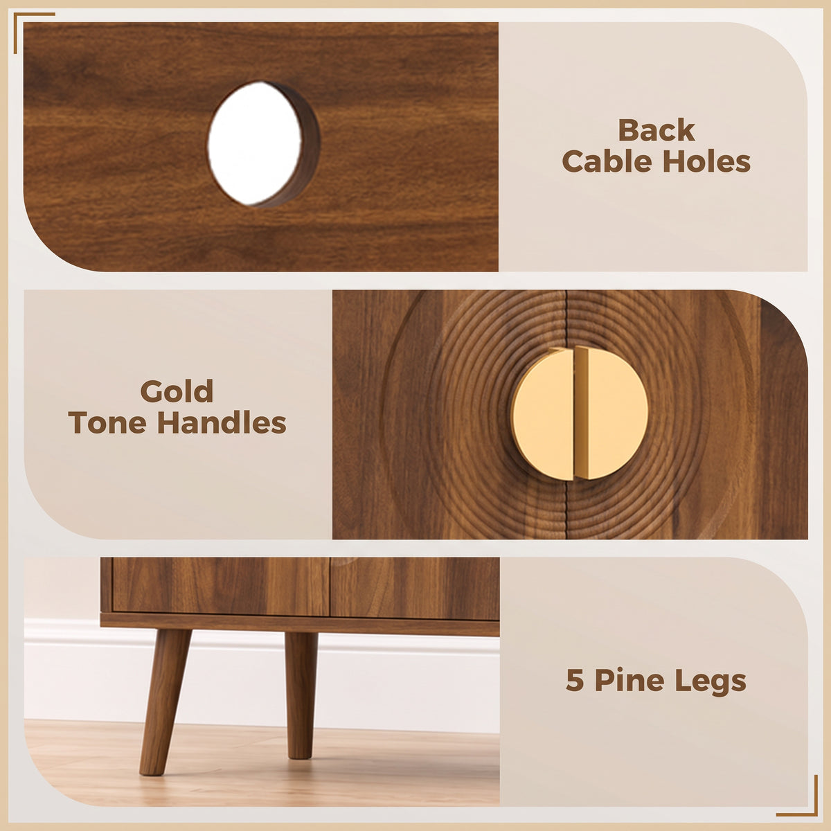 HOMCOM Vinyl Record Player Stand with 300 Album Storage and Flip Top Walnut