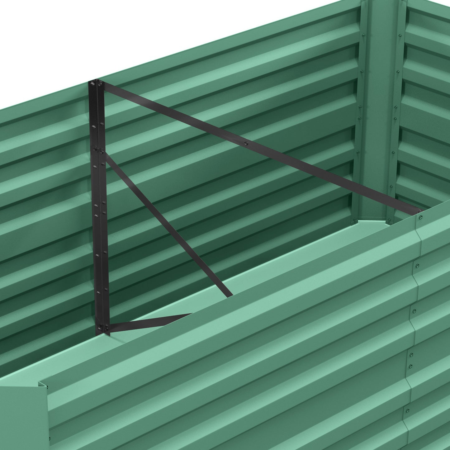 Outsunny Raised Garden Beds Galvanised Steel Outdoor Planters With Multi Reinforced Rods 180 x 90 x 59 Cm Light Green