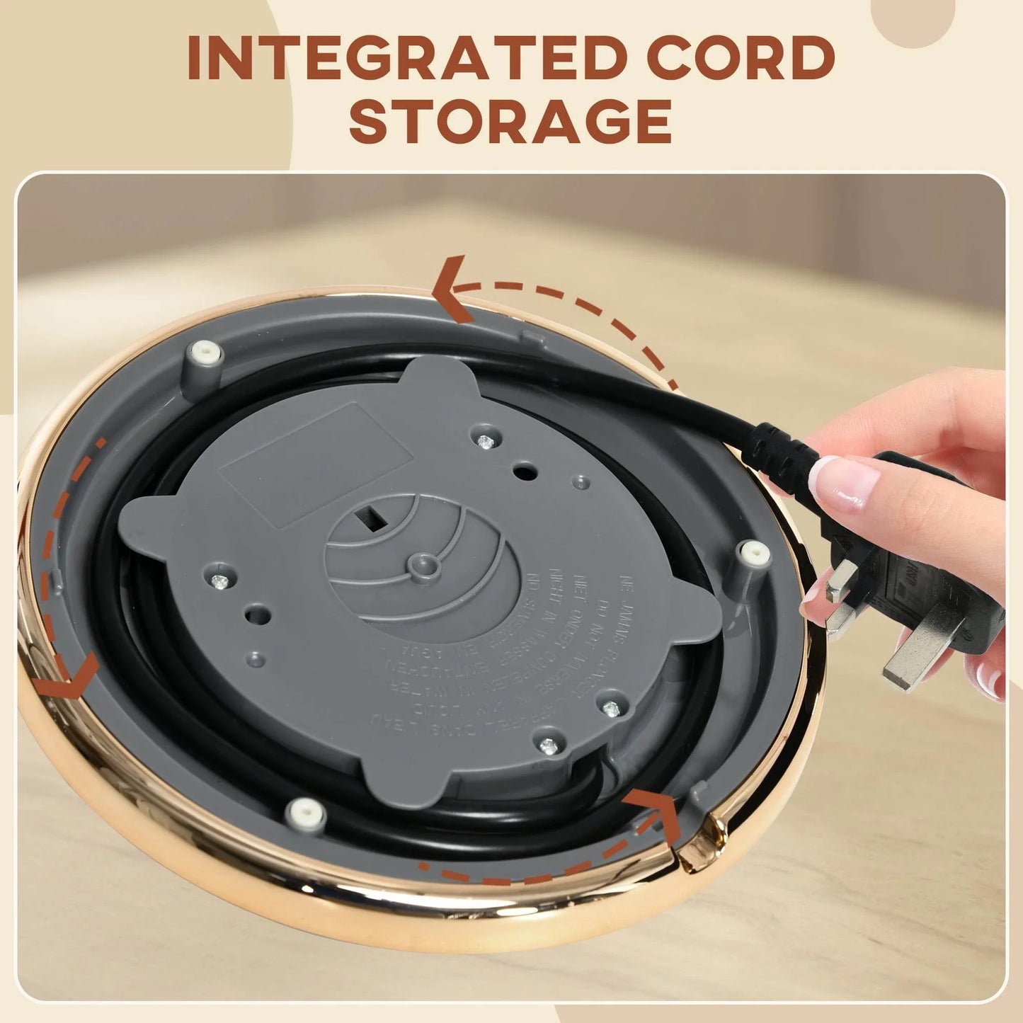 HOMCOM 3000W Rapid Boil Electric Kettle with 1.7L Capacity, Removable Filter, Auto Shut-off, 360° Base, BPA Free - Grey Water Ripple Design - ALL4U RETAILER LTD