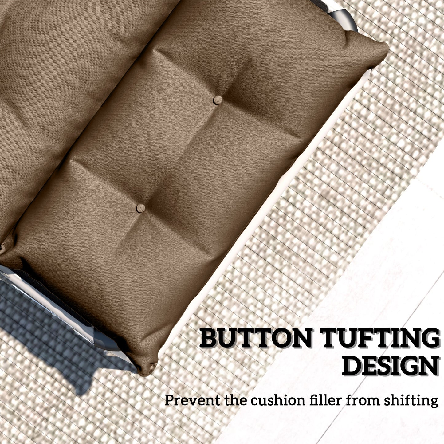 Outsunny Set Of Two 190 By 56 Cm Sun Lounger Cushions For Outdoor Recliners In Khaki With High Resilience Foam