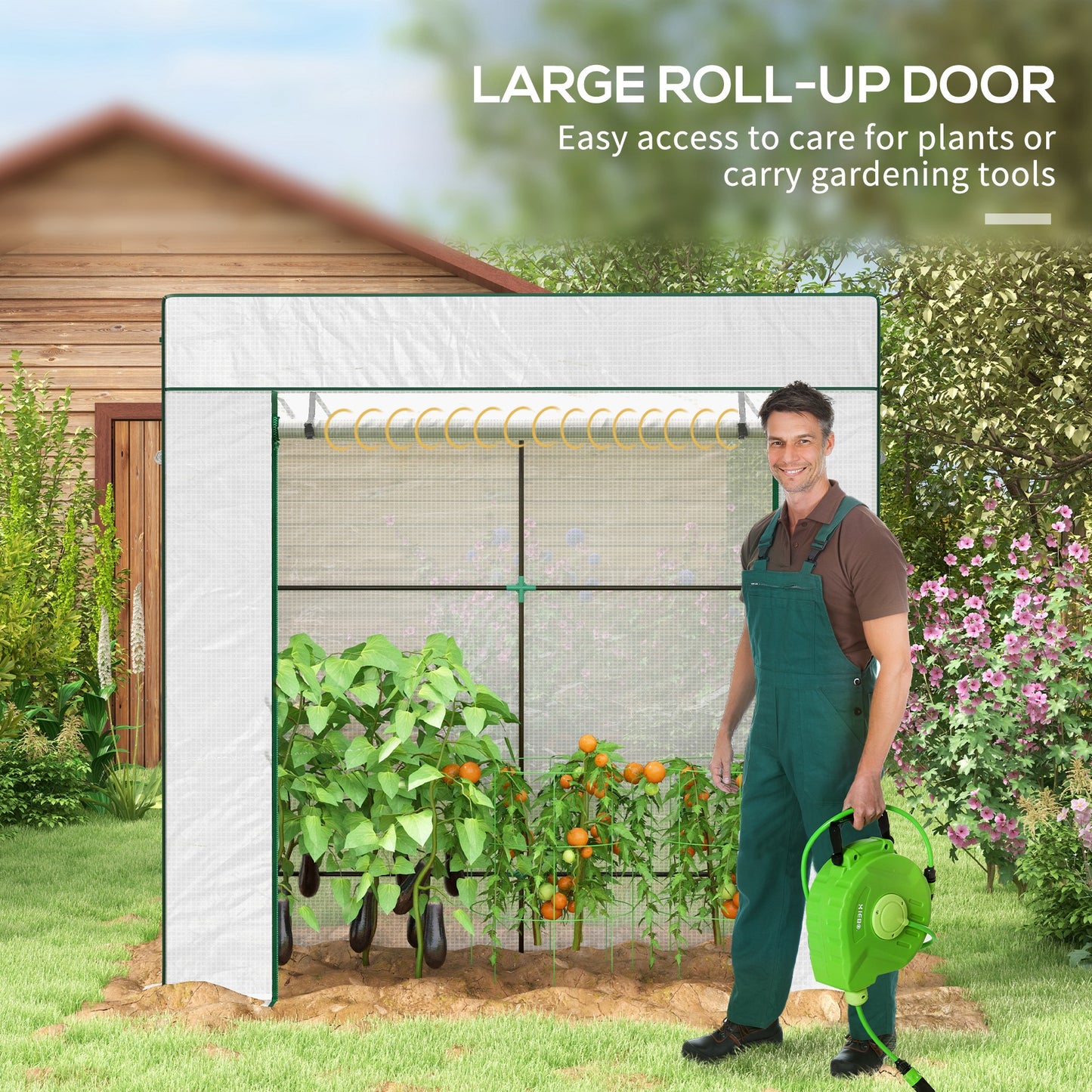 Outsunny Premium White PE Cover Walk-in Greenhouse for Outdoor Plant Growth - ALL4U RETAILER LTD