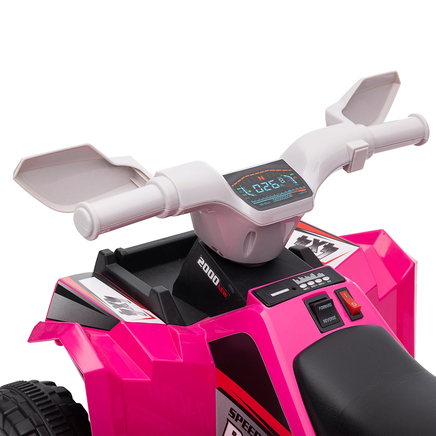 HOMCOM 6V Quad Bike Wear-Resistant Wheels Forward Backward Function Ages 18-36 Months Pink - ALL4U RETAILER LTD